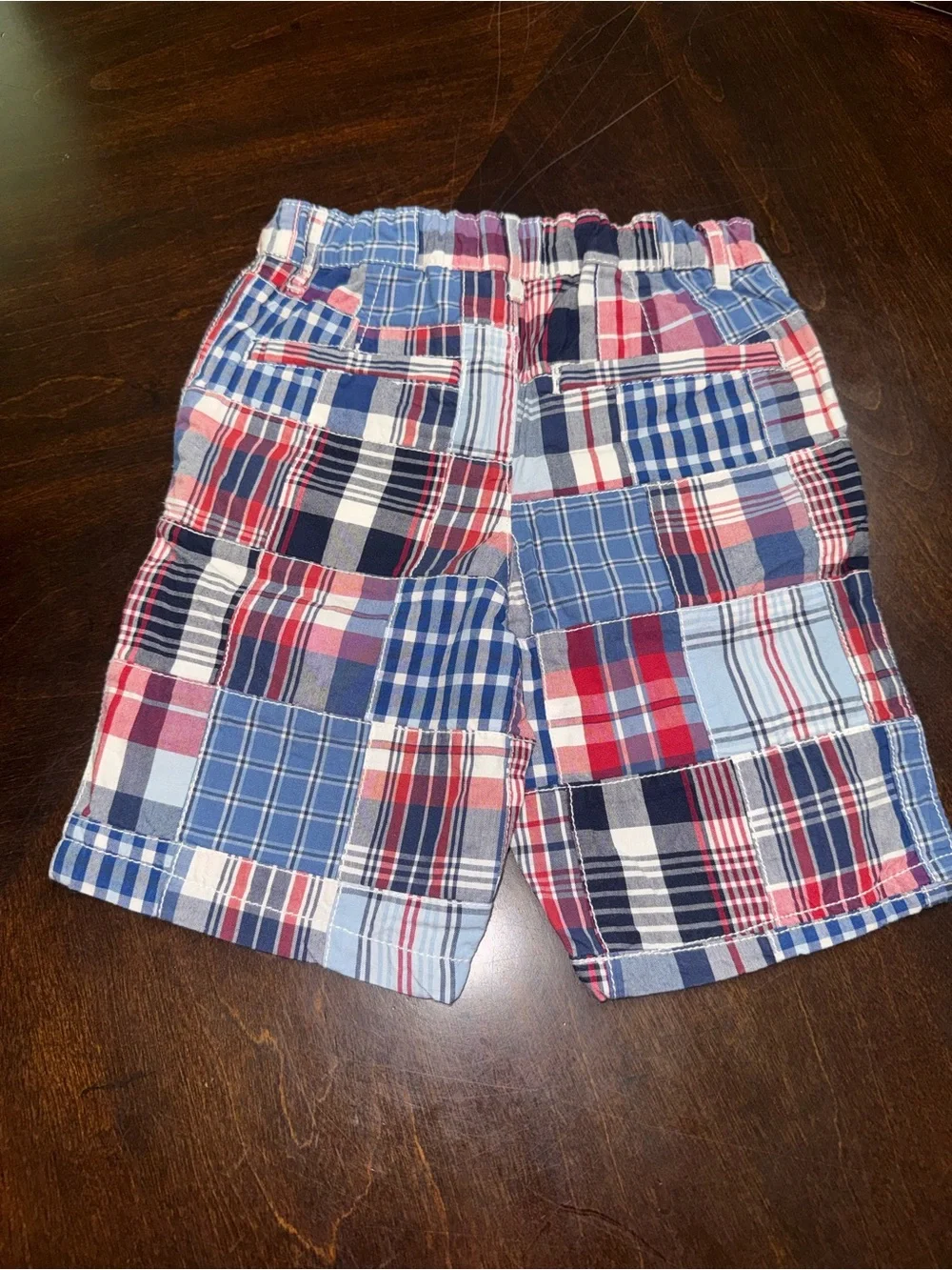 The Children's Place Boys Patchwork Plaid Shorts - Red, Blue, White